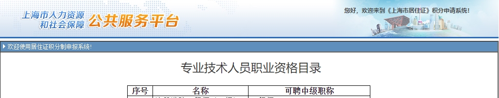 專業(yè)技術人員職業(yè)資格目錄